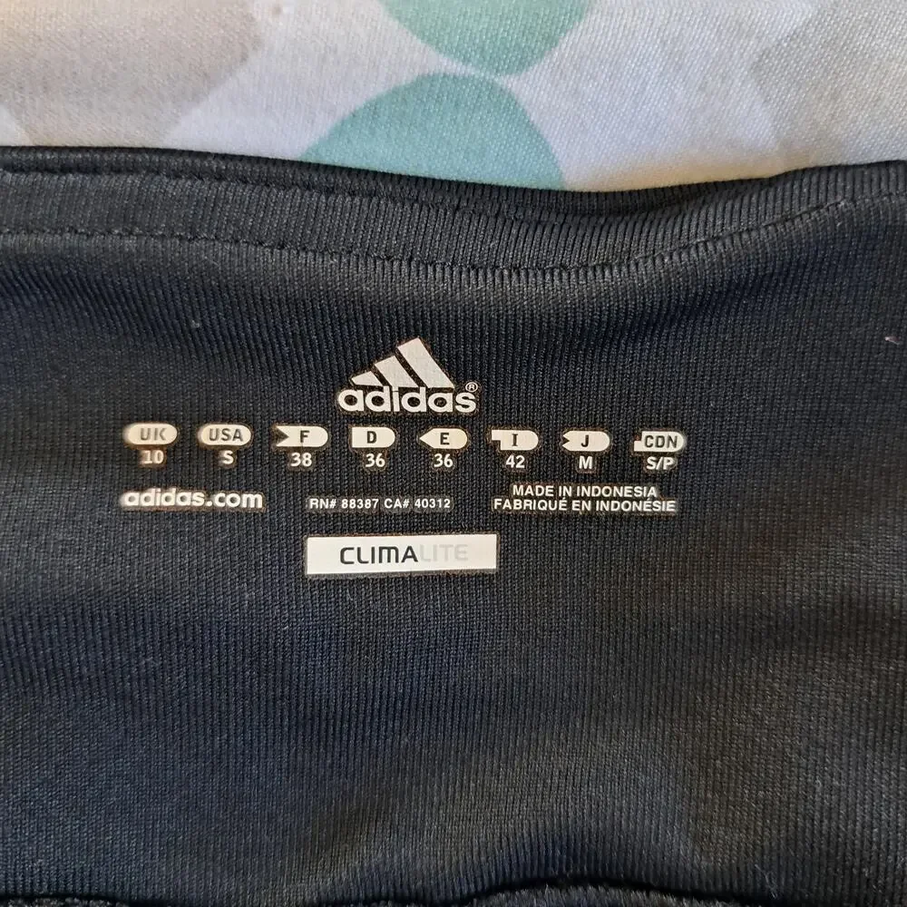 Adidas Climalite Cropped Black Wide Leg Athletic Pants Women's Small - Picture 5 of 6